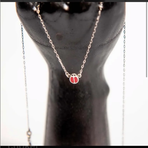 🇮🇹 Silver Children’s Necklace With Red Ladybug - Picture 1 of 16